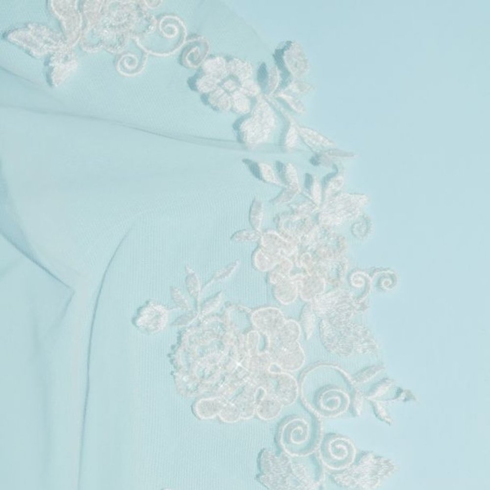 Ivory Embroidered Beaded Floral Scroll Cathedral Veil NWT - Picture 5 of 9